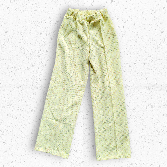 VTG 60s Polyester Ladies Slacks Yellow Swizzle Pattern By Miss Holly Sz Small - Picture 5 of 7